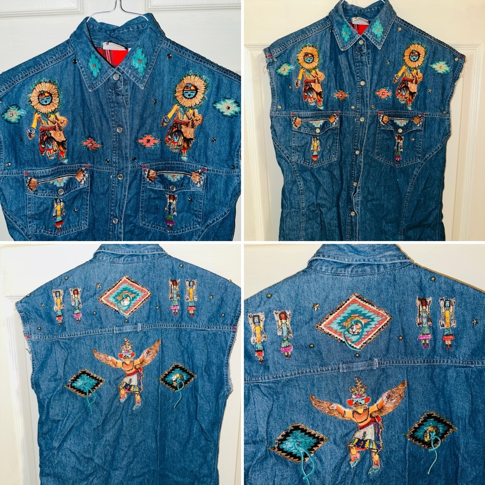 Aztec Southwestern Women’s Cowgirl Denim Small Shirt